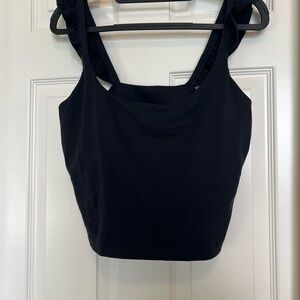 Blogilates Ruffle Tank Black Women's Crop Top